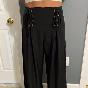 Black High Waist Wide Leg Pants